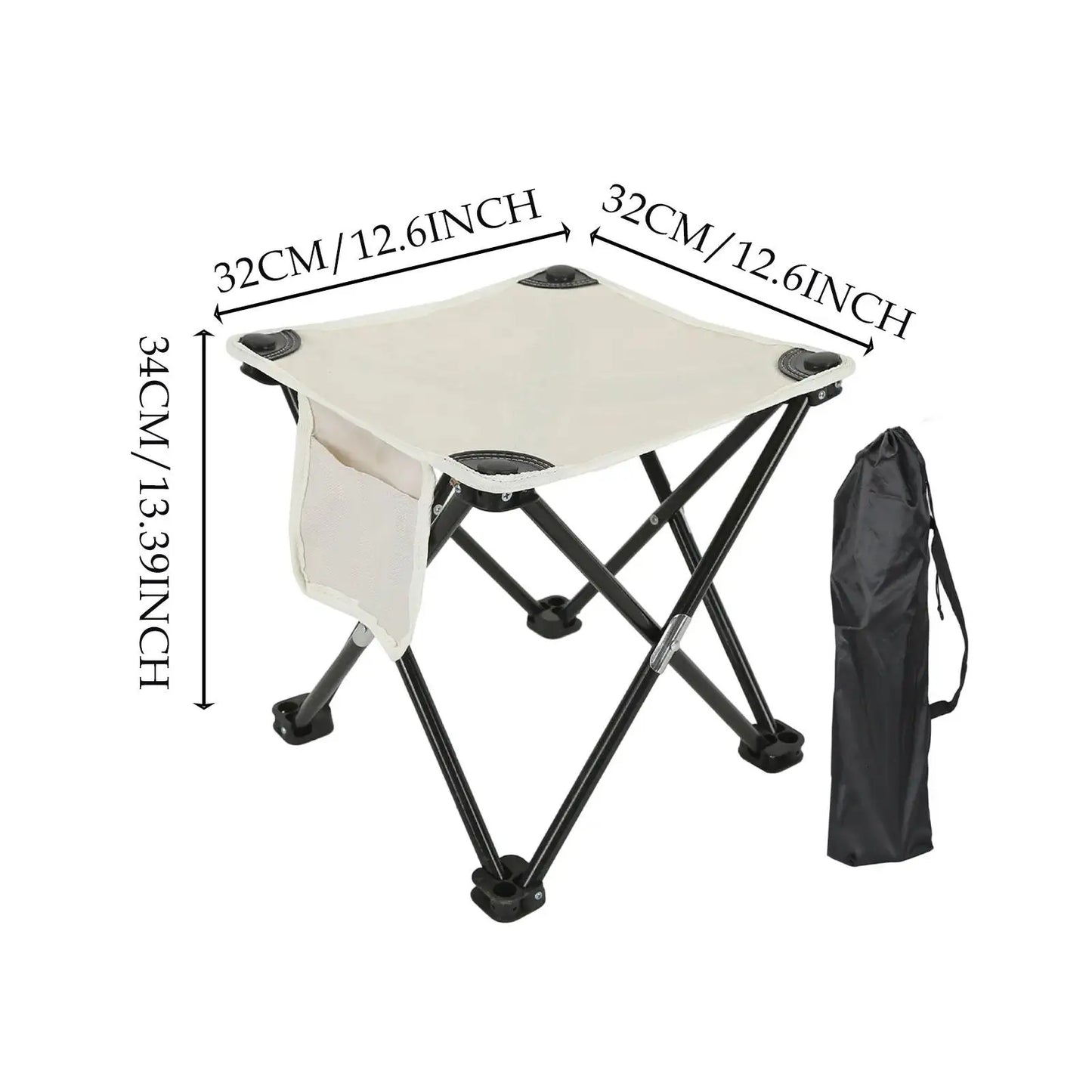 Camping Stool with Storage Bag & Recliner Foot Rest Chair