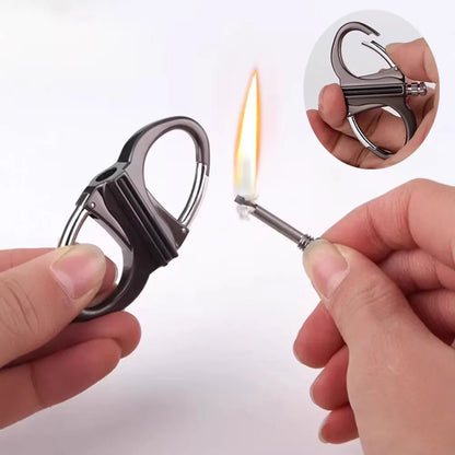Keychain Fire Starter Reusable Windproof Metal Lighter