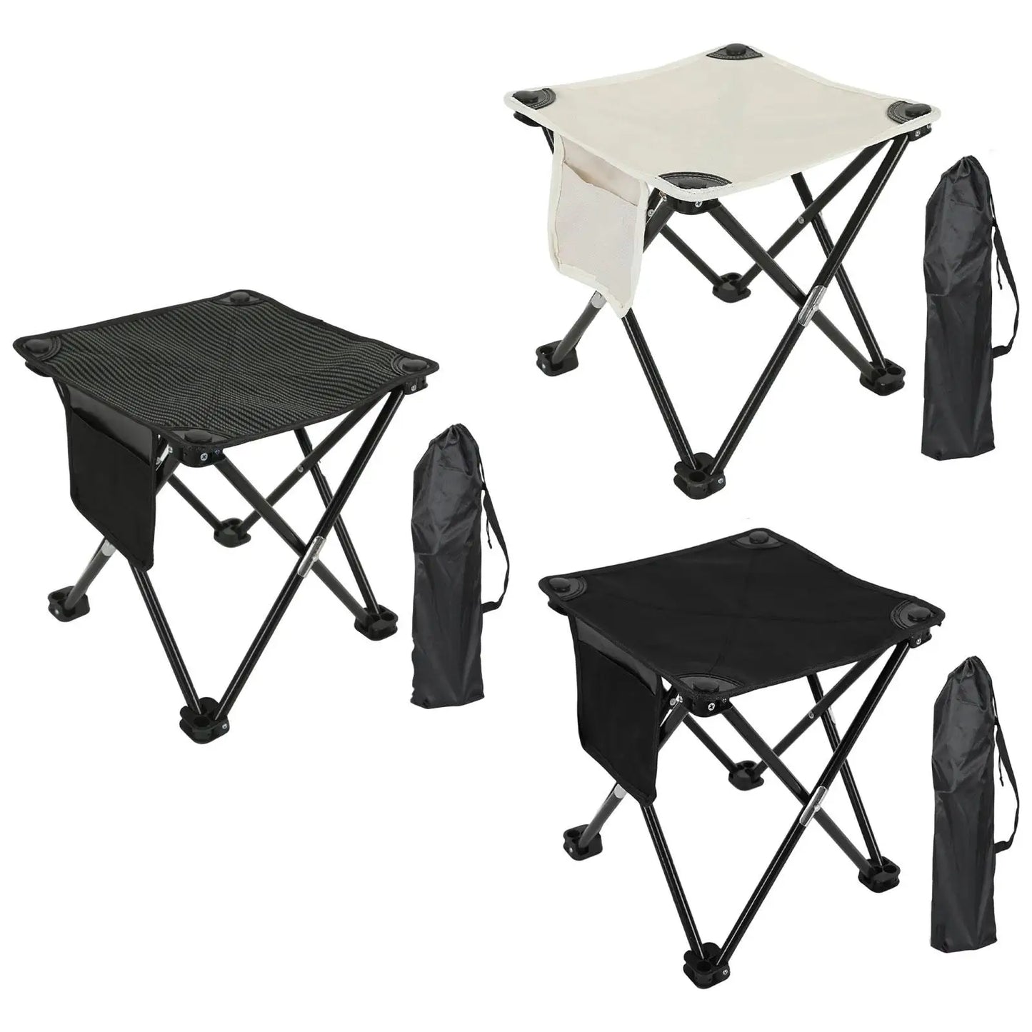 Camping Stool with Storage Bag & Recliner Foot Rest Chair