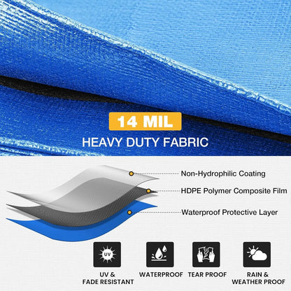 Heavy Duty Waterproof Tarpaulin UV Resistant Camping Cover