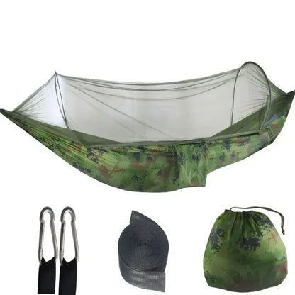 Outdoor Hammock with Integrated Mosquito Net, Camping & Leisure Hanging Bed