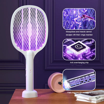 Foldable 3000V Electric Mosquito Swatter Lamp