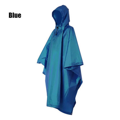 3-in-1 Waterproof Raincoat Poncho Backpack Cover & Tent Mat