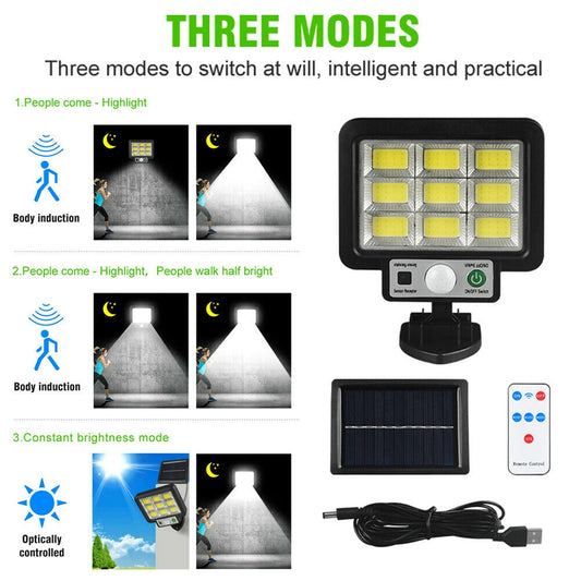 Solar LED Motion Sensor Flood Light – Waterproof Security