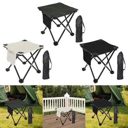Portable Camping Stool with Storage Bag & Recliner Foot Rest