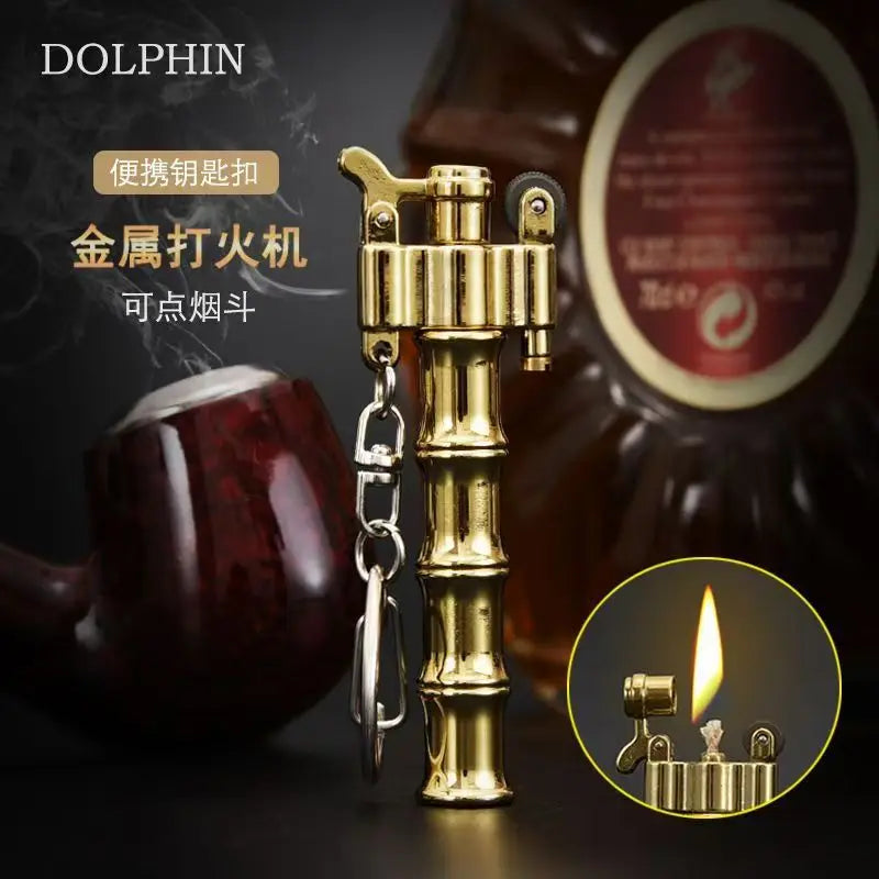 Keychain Fire Starter Reusable Windproof Metal Lighter