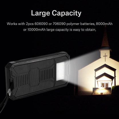 20000mAh Solar Power Bank Case – DIY Dual USB Charger