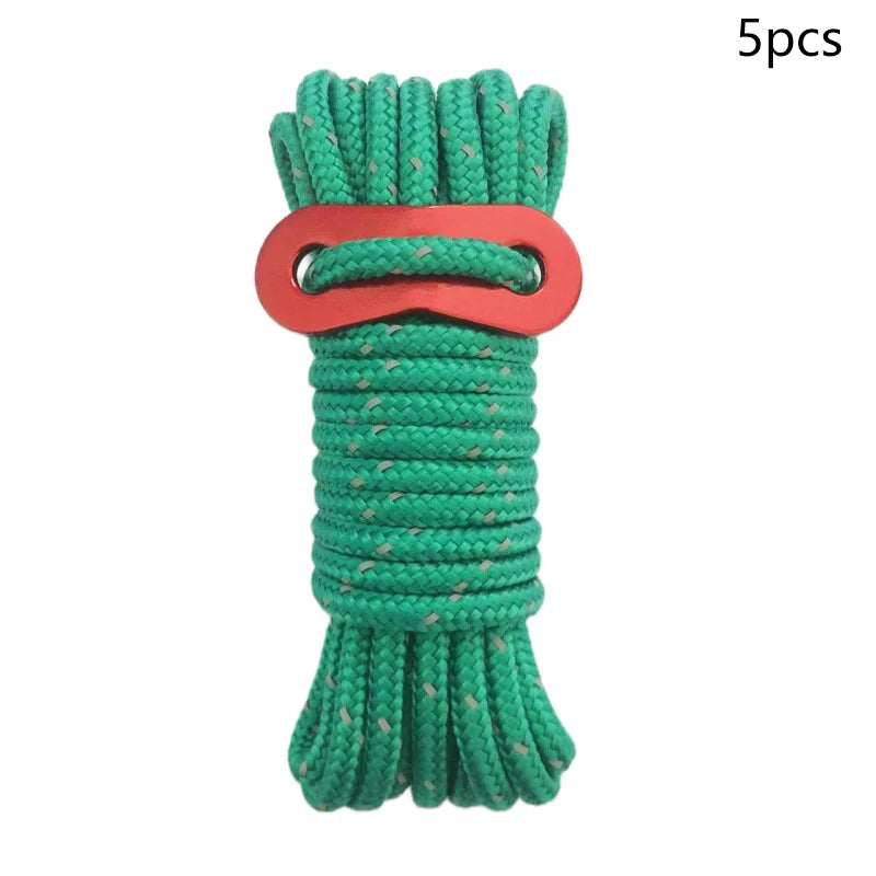Reflective Tent Ropes with Buckles | Windproof Camping Cords