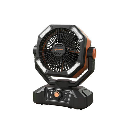 Camping BBQ Solar Fan with LED Light