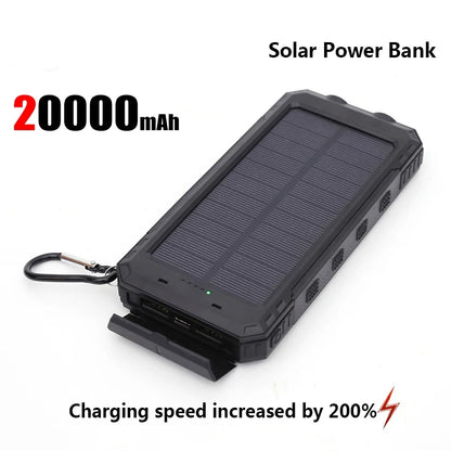 Lenovo 50000mAh Solar Power Bank Portable Charging Poverbank External Battery Charger Strong Light LDE Light for iphone Samsung