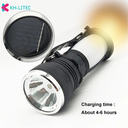 Solar Rechargeable LED Flashlight & Camping Lantern