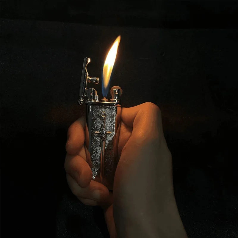 Retro Metal Grinding Wheel Lighter | Outdoor Portable Igniter