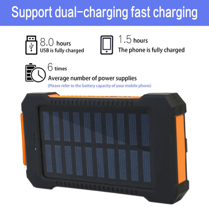 26800mAh Solar Power Bank – Wireless Fast Charger, Waterproof