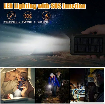 68000mAh Solar Power Bank – 15W Wireless Fast Charging & LED Light