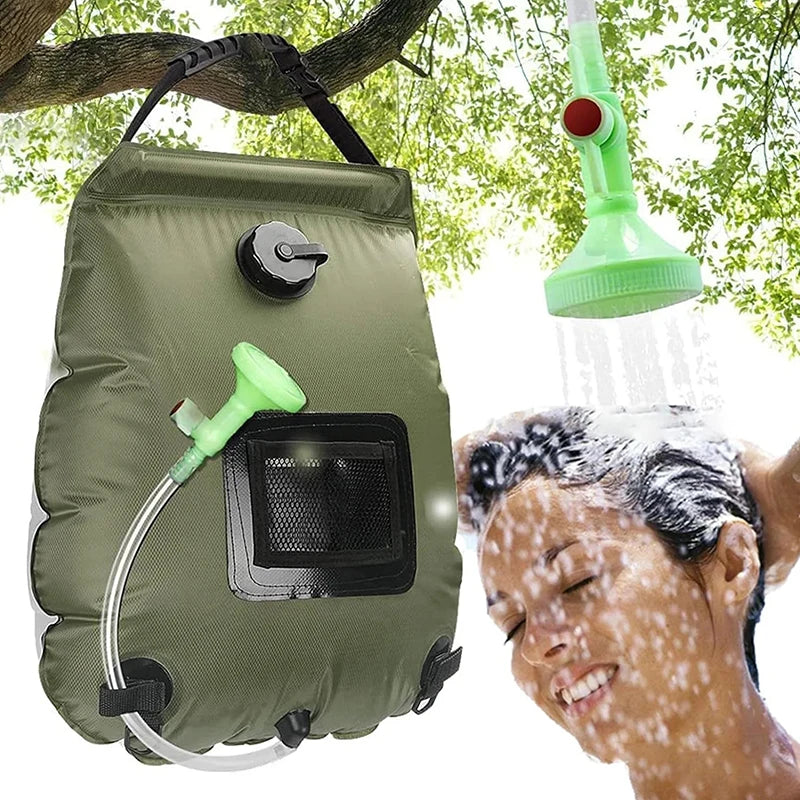20L Solar Shower Bag for Camping with Hose & Shower Head