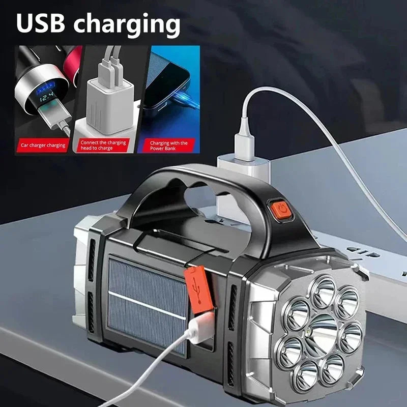 4-Mode LED+COB Solar Camping Lantern with Power Bank