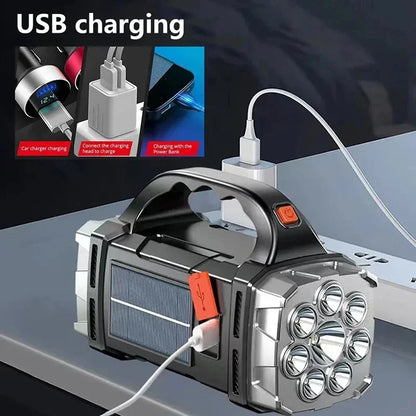 4-Mode LED+COB Solar Camping Lantern with Power Bank