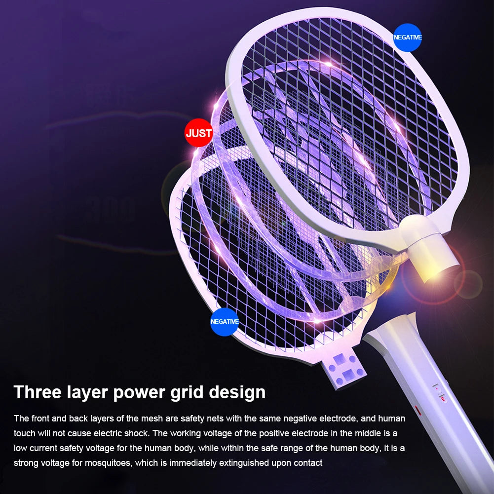 Foldable 3000V Electric Mosquito Swatter Lamp