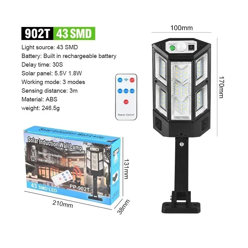 210 Solar LED Wall Light – Motion Sensor & Waterproof