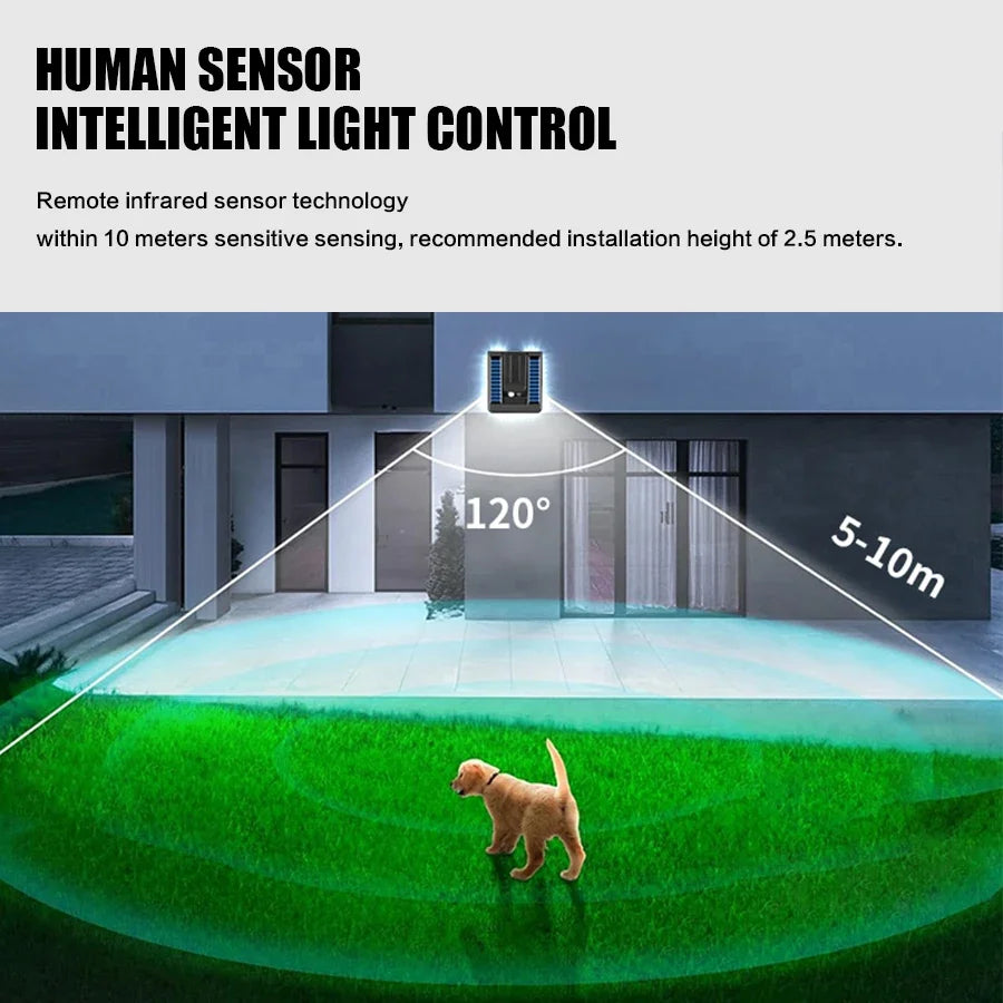 Foldable 120° Solar LED Light – Motion Sensor Outdoor Lamp