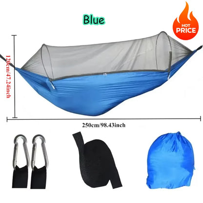 Outdoor Hammock with Integrated Mosquito Net, Camping & Leisure Hanging Bed