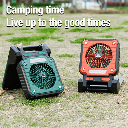 FYBL Solar Fan with Tent LED Lights & USB Charging