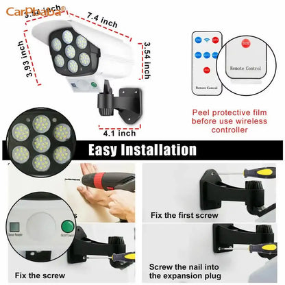 Outdoor Solar Motion Sensor Light & Dummy Security Camera