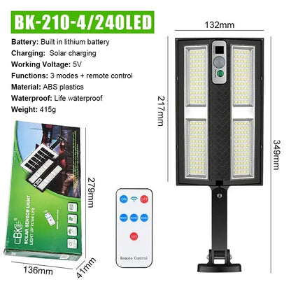210 Solar LED Wall Light – Motion Sensor & Waterproof