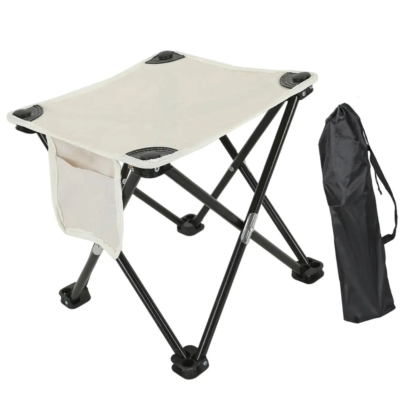 Portable Camping Stool with Storage Bag & Recliner Foot Rest