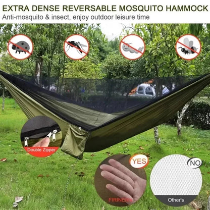 Outdoor Hammock with Integrated Mosquito Net, Camping & Leisure Hanging Bed