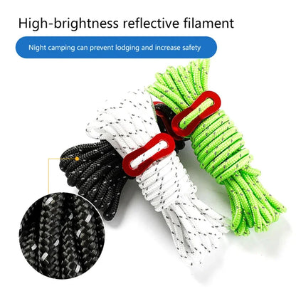 Reflective Tent Ropes with Buckles | Windproof Camping Cords