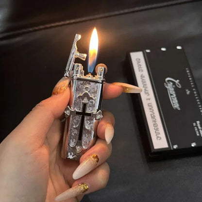 Retro Metal Grinding Wheel Lighter | Outdoor Portable Igniter